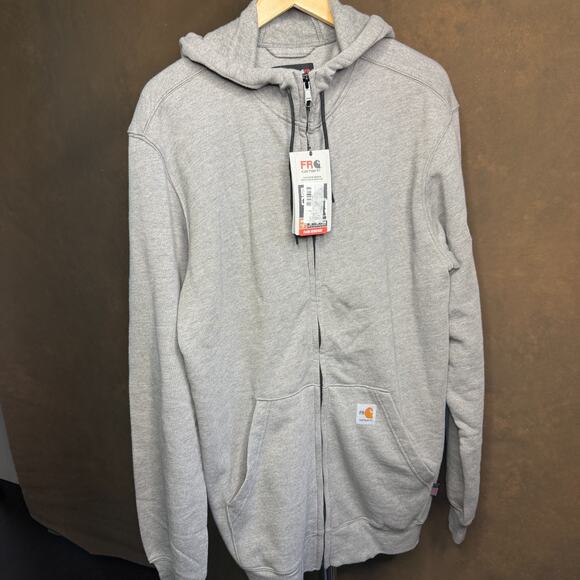 Carhartt Flame Resistant Force Hoodie Men’s M Tall Gray Loose Fit Full Zip NWT - Picture 2 of 8